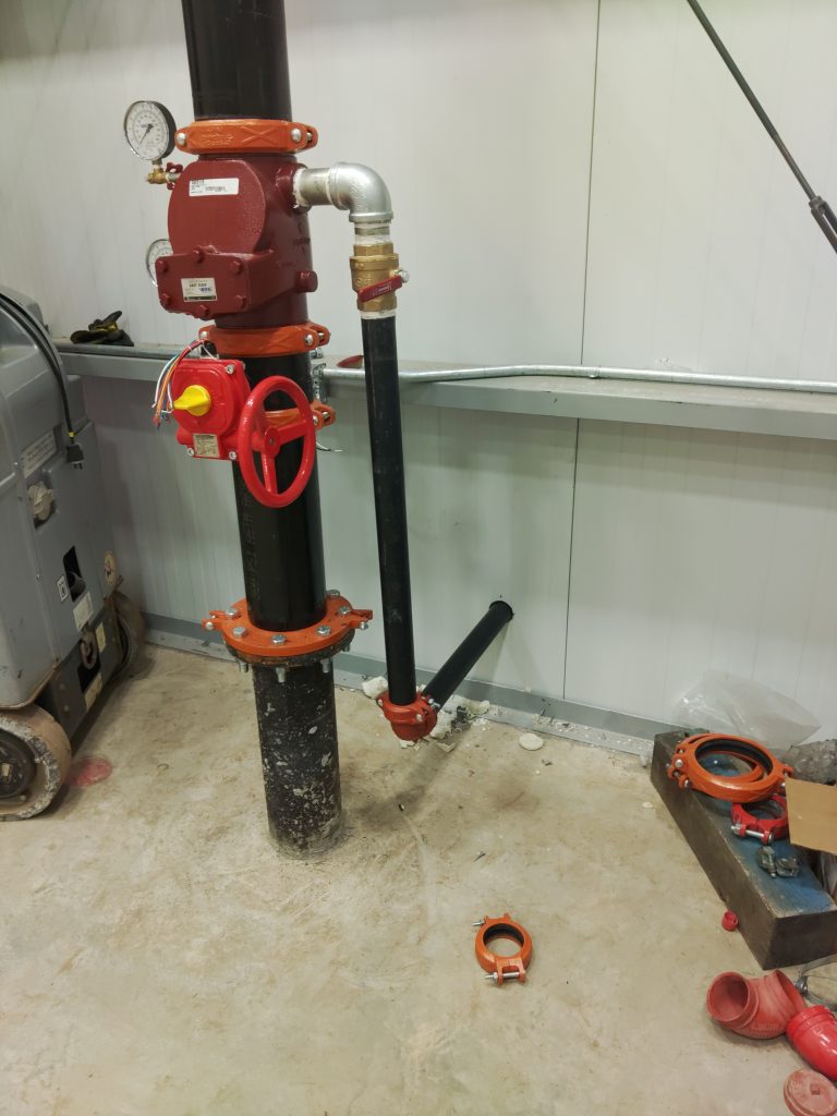 Industrial and commercial fire riser install
