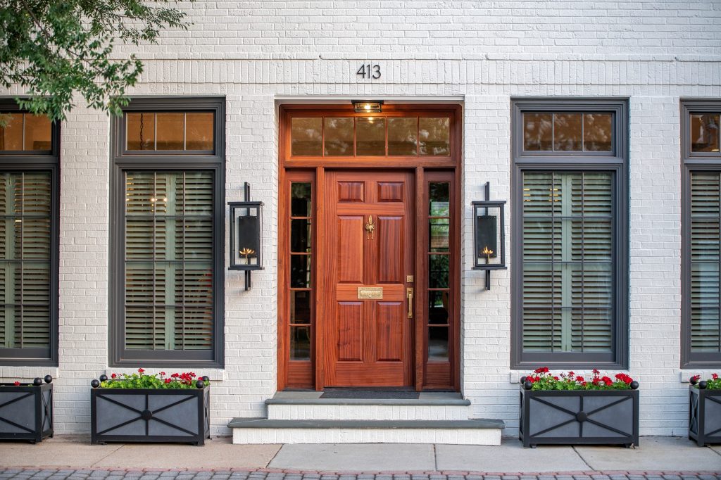 Painting brick walls. trim. staining doors