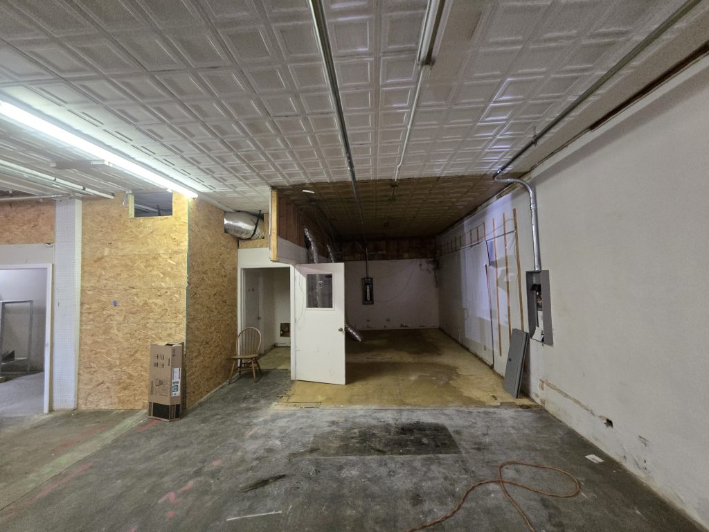 Turn into Restaurant. Before with new electrical boxes for new suites